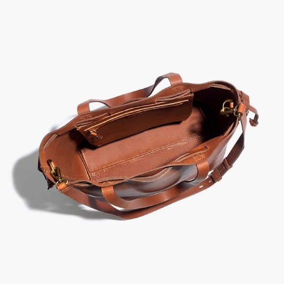 Madewell The Small Drawstring Transport Crossbody Bag in English Saddle - Picture 12 of 14